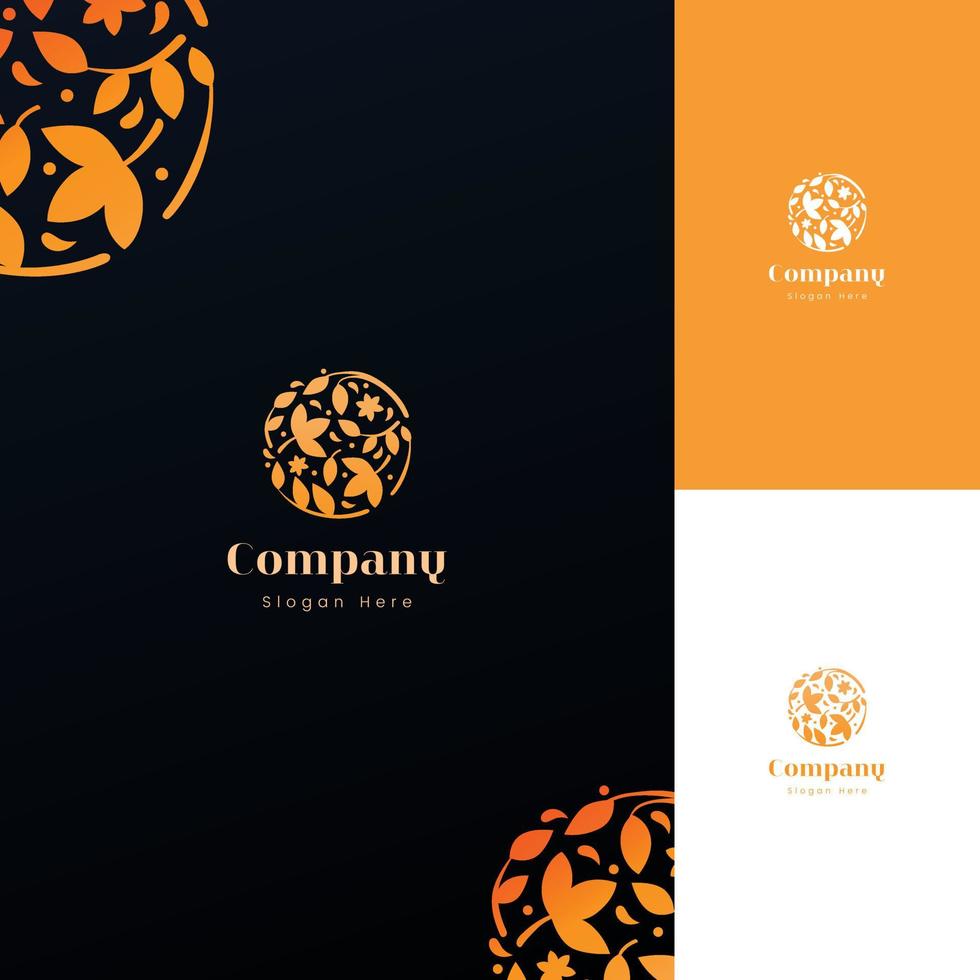 Logo Symbol Elegant Leaf Nature Abstract Gold Color.ai vector