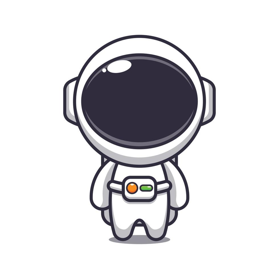 Cute astronaut mascot cartoon vector illustration. Vector cartoon Illustration suitable for poster, brochure, web, mascot, sticker, logo and icon.