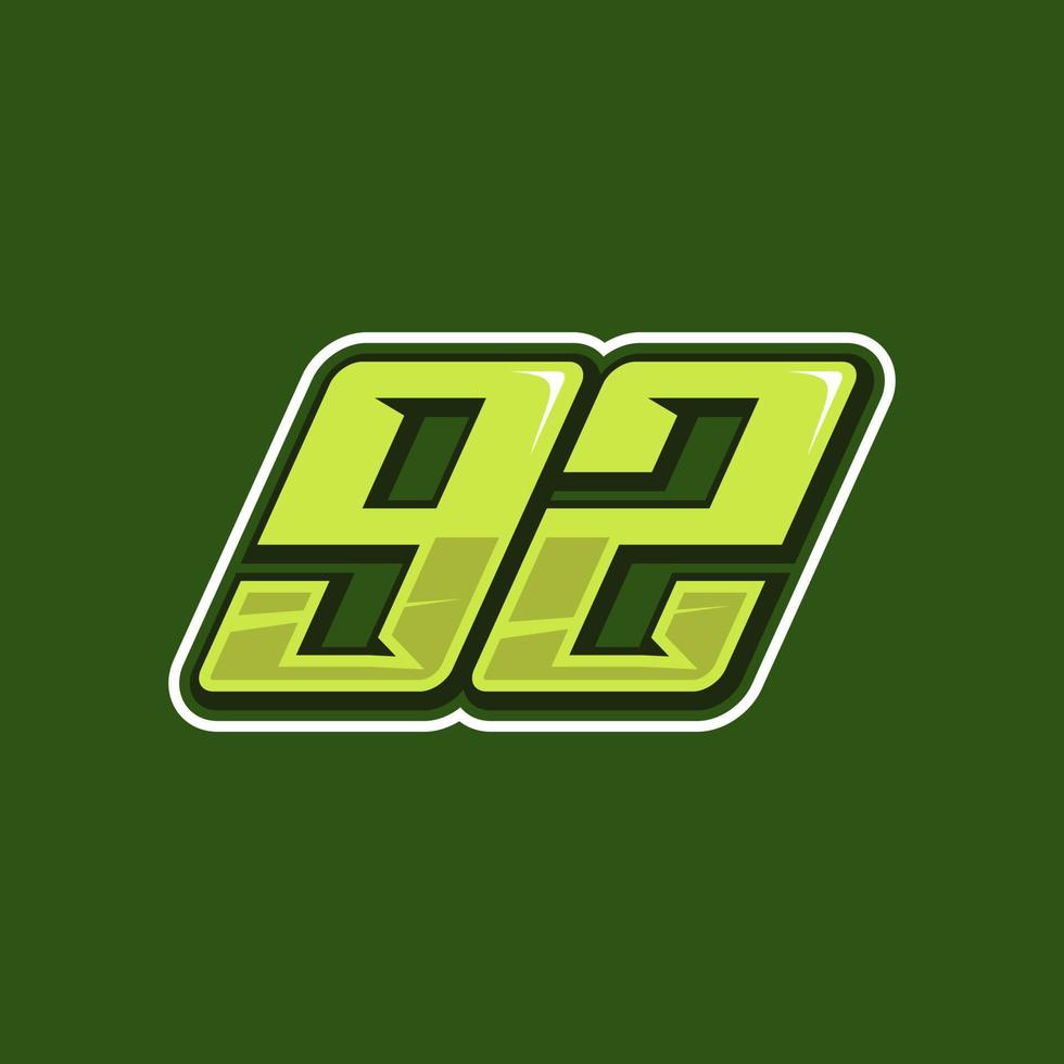 Racing number 92 logo design vector