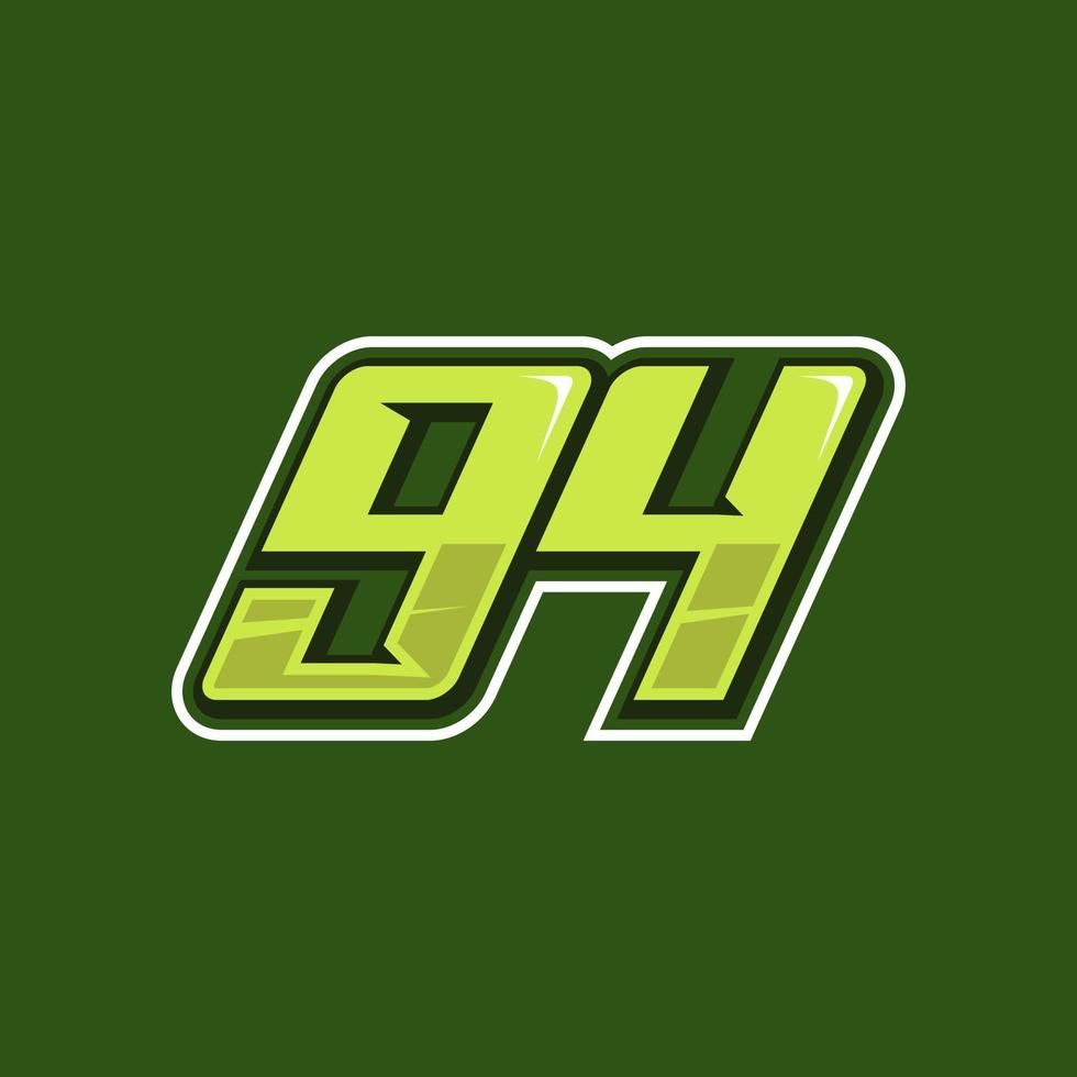 Racing number 94 logo design vector