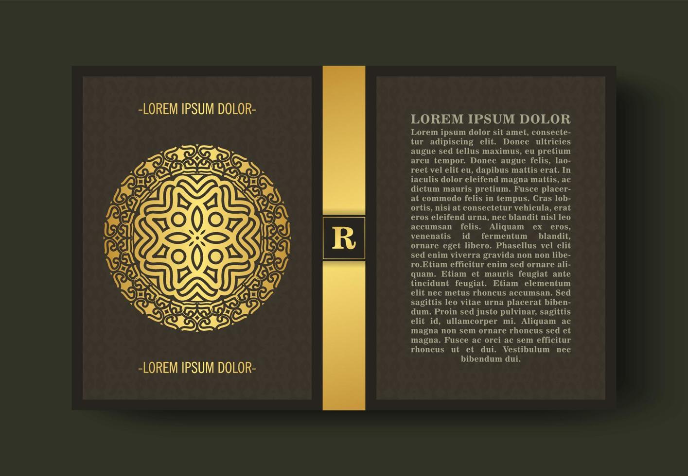 Luxury ornamental book cover design vector