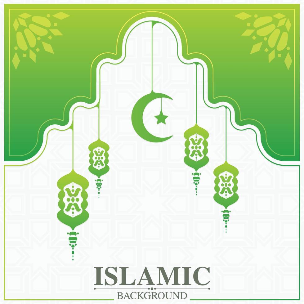 green ramadan kareem arabic background mandala style vector