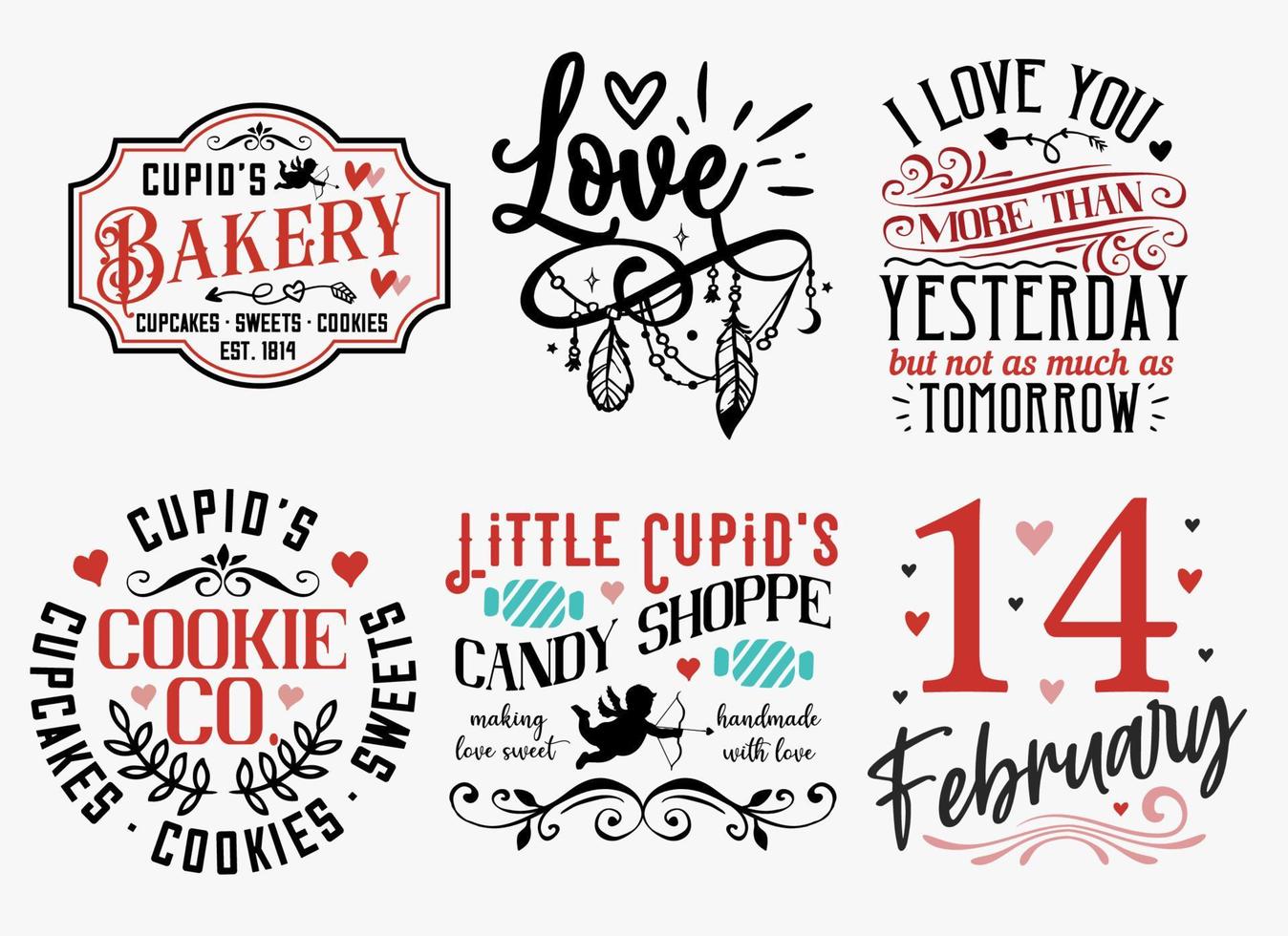 Vintage Valentine Typography design For Print and Cut Vector EPS
