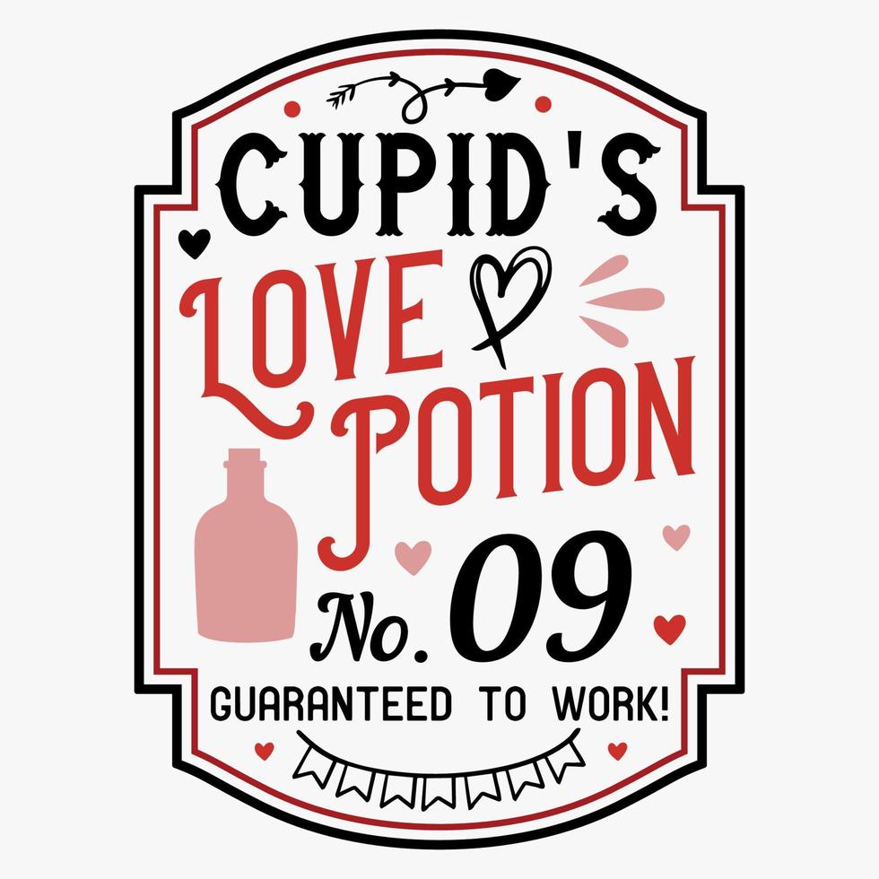 Vintage Valentine Typography design For Print and Cut Vector EPS