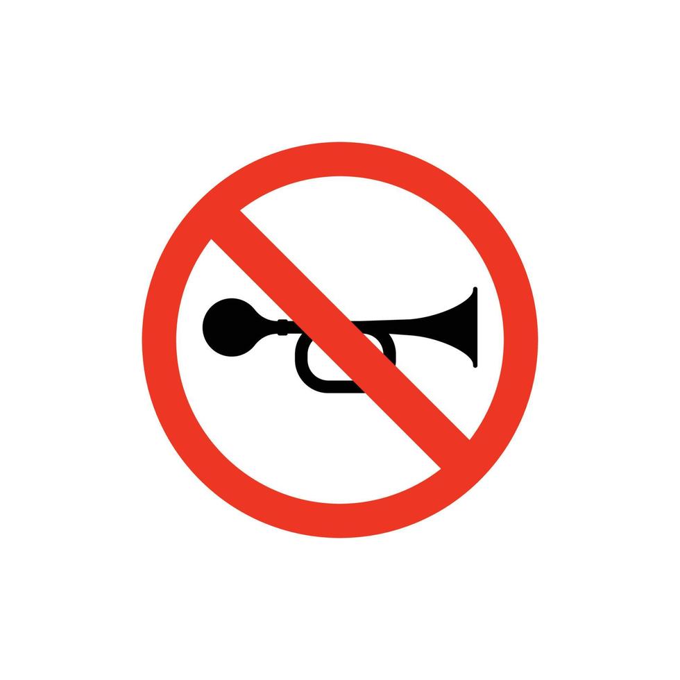 No horn road sign. No blowing of horn traffic sign on white background vector