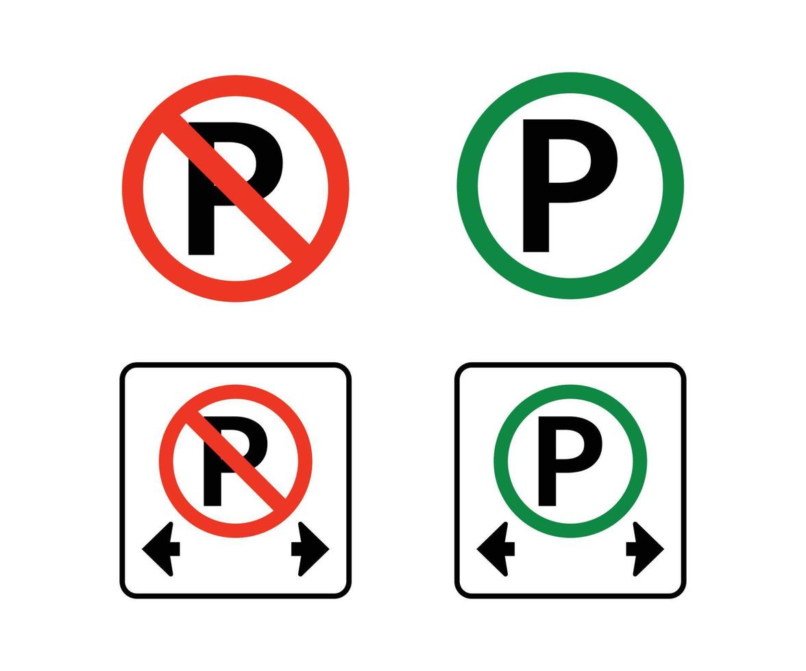 no hay señal de prohibición de estacionamiento y señal de estacionamiento permitido vector