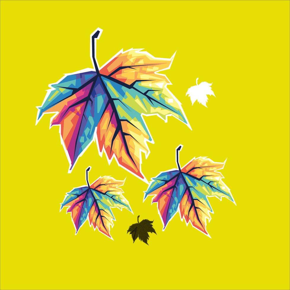 autumn leaves WPAP vector