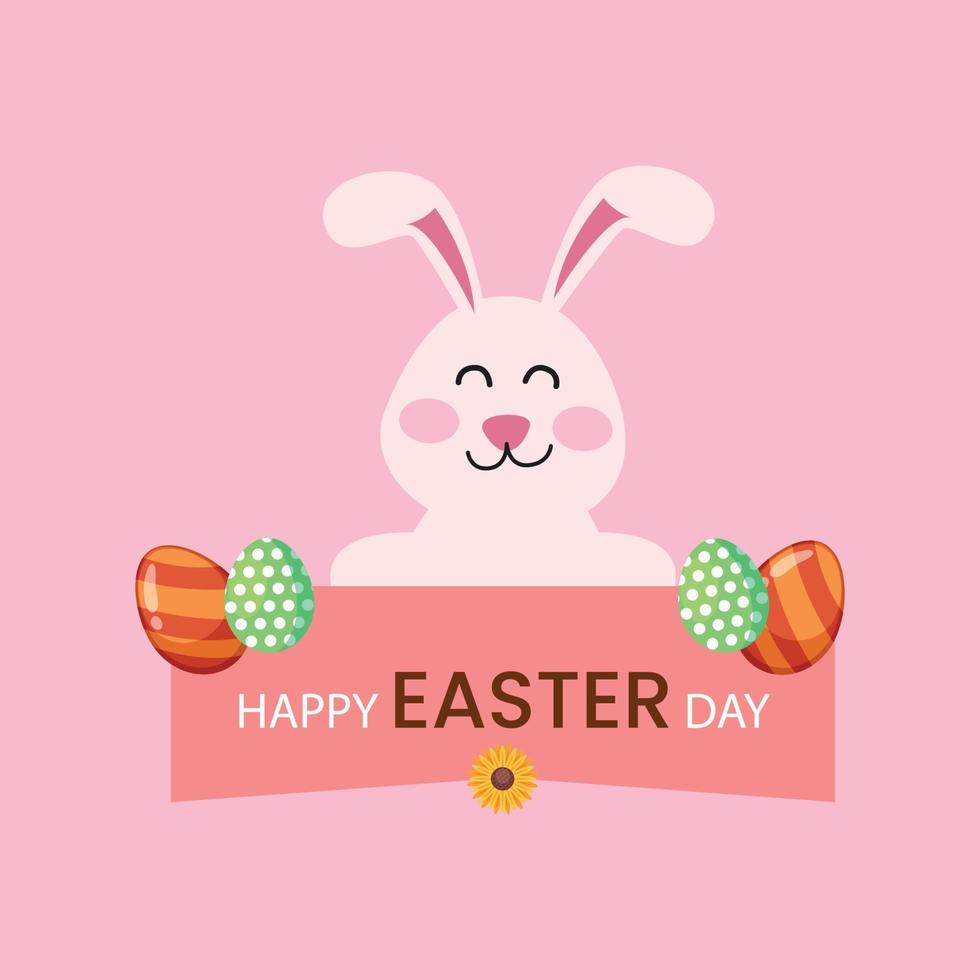 The cartoon character Easter Bunny is a rabbit with a painted Easter egg vector