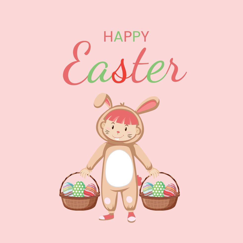 abbit with basket and eggs character Easter new free Vector