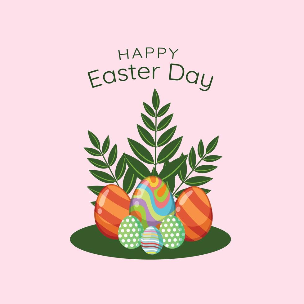 Cute rabbit character with a flower wreath on his head holding her lucky find. Card or banner template with lettering text. Pro Vector