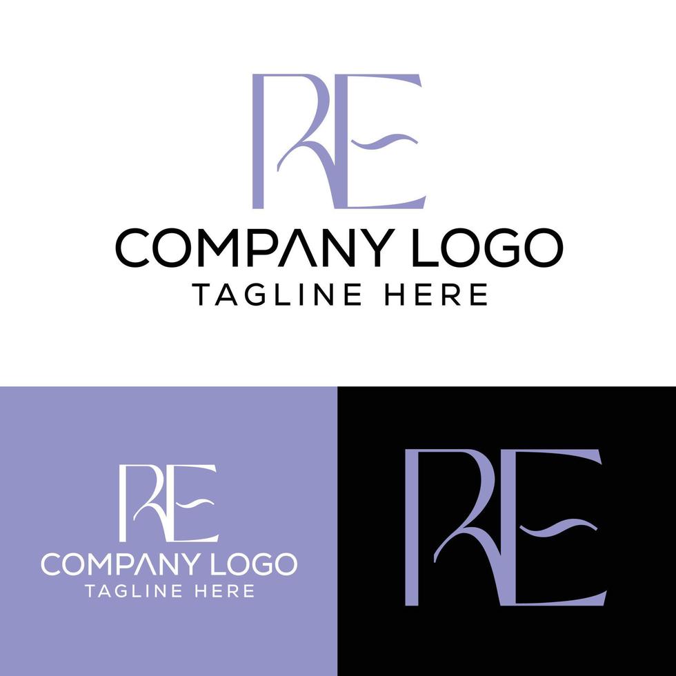 Initial Letter RE Logo Design Monogram Creative Modern Sign Symbol Icon vector