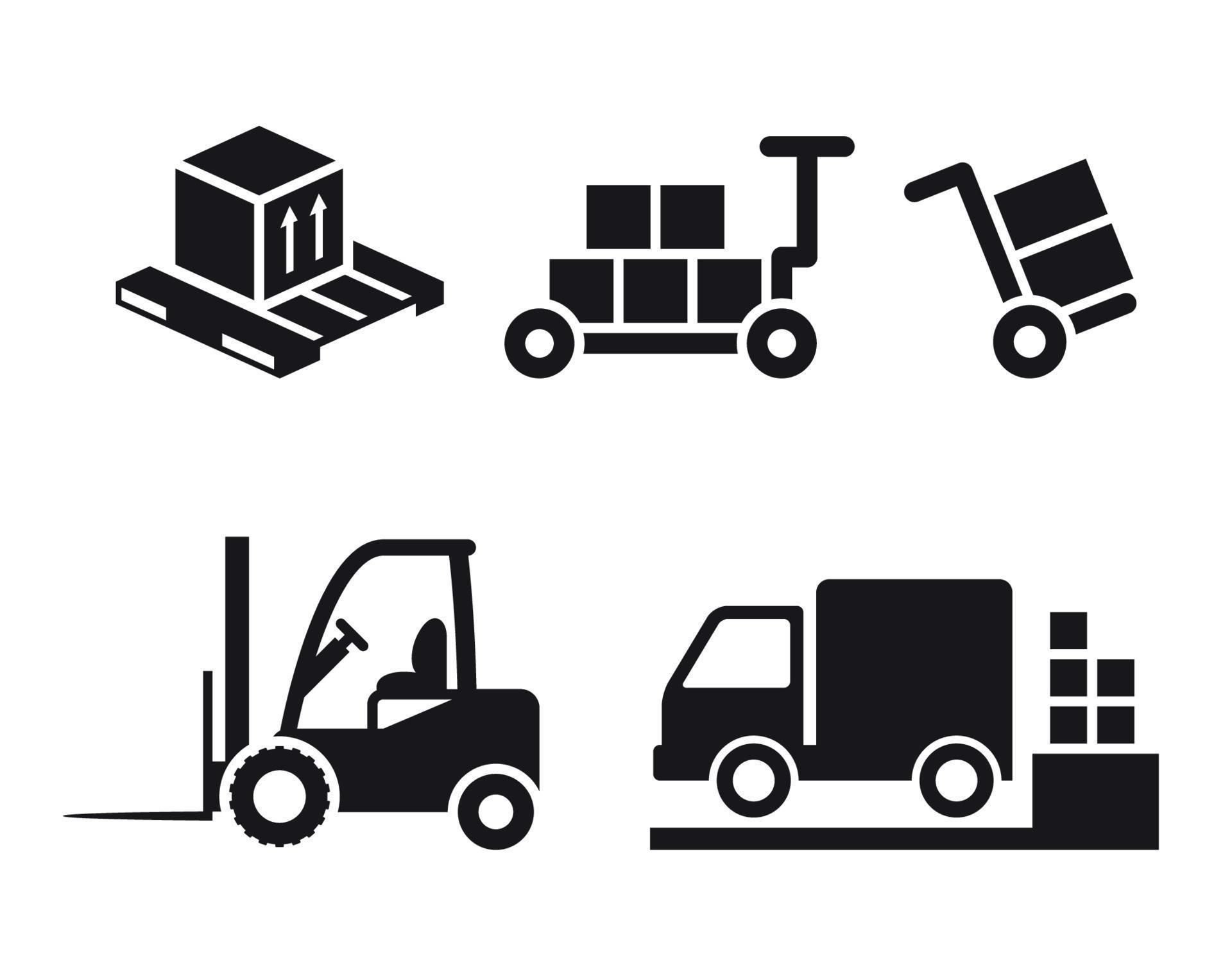 Warehouse icons, loading and unloading of goods 17735086 Vector Art at ...