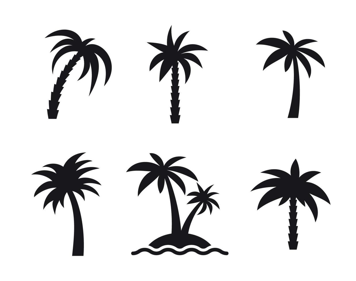 palm icons set vector