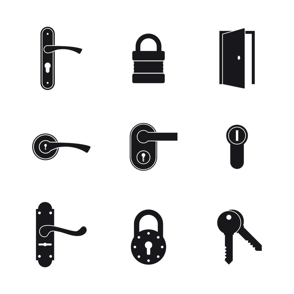 Door lock icons vector