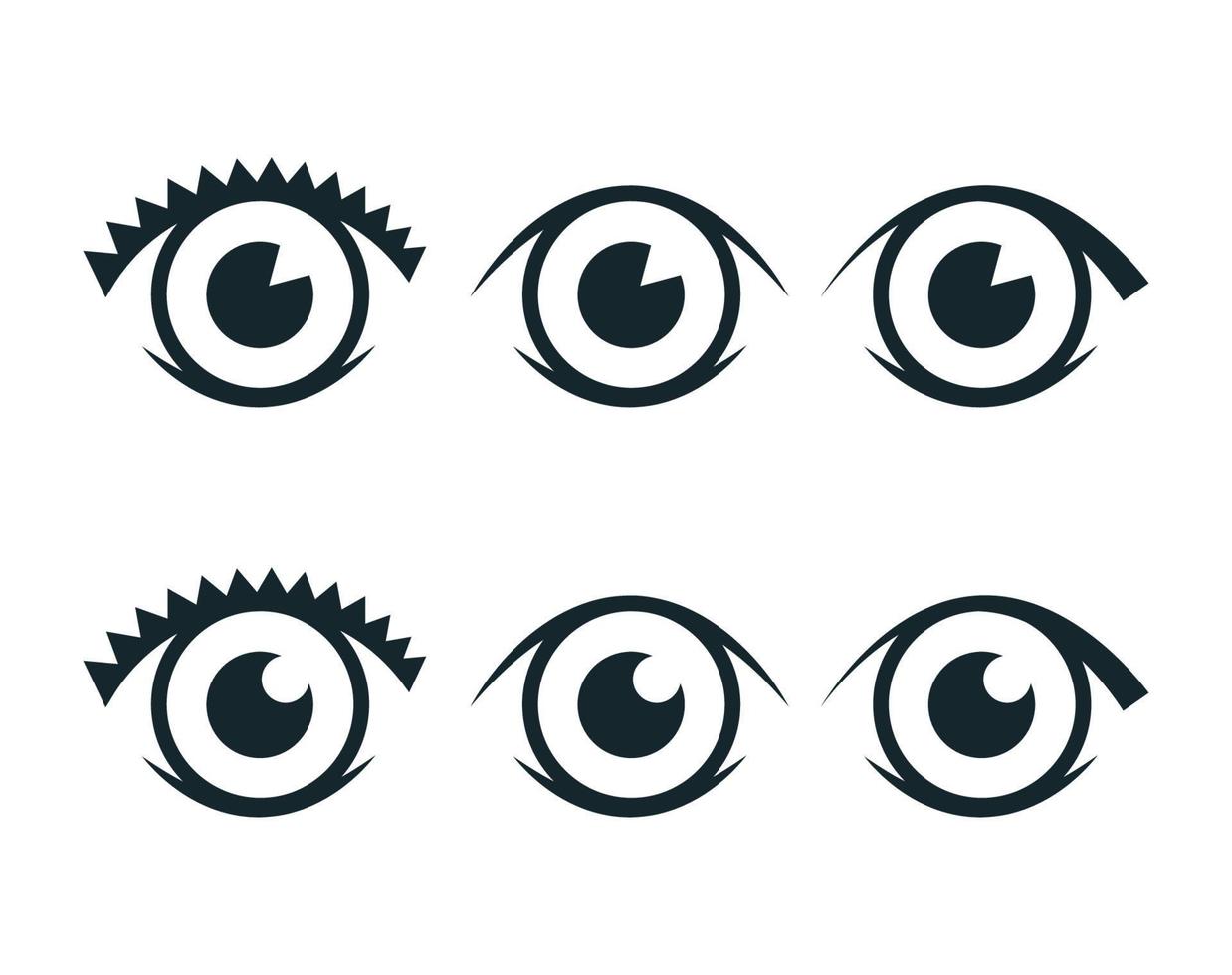 eye icons set, black on a white background vector