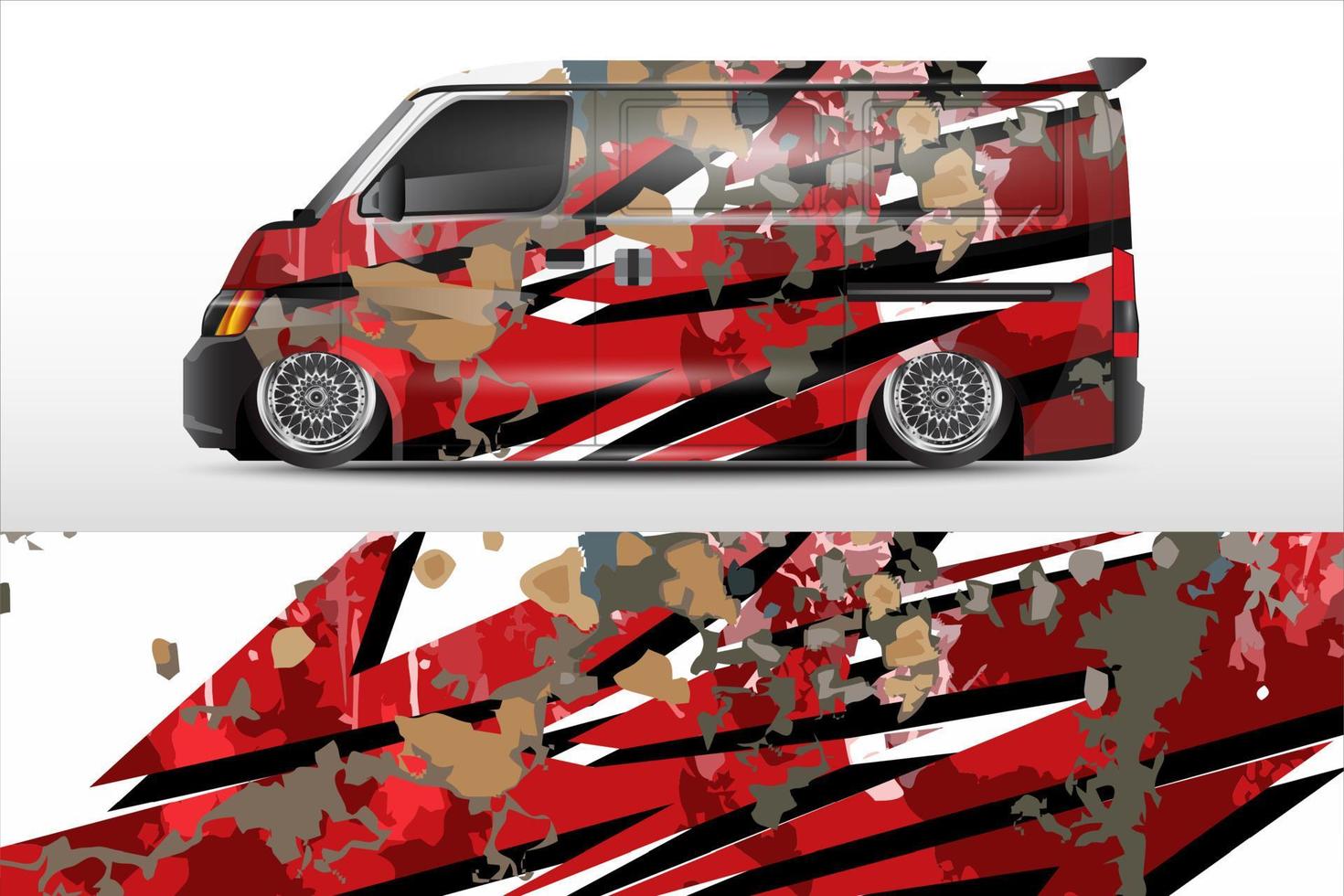 racing car wrap design for vehicle vinyl stickers and automotive company sticker livery vector