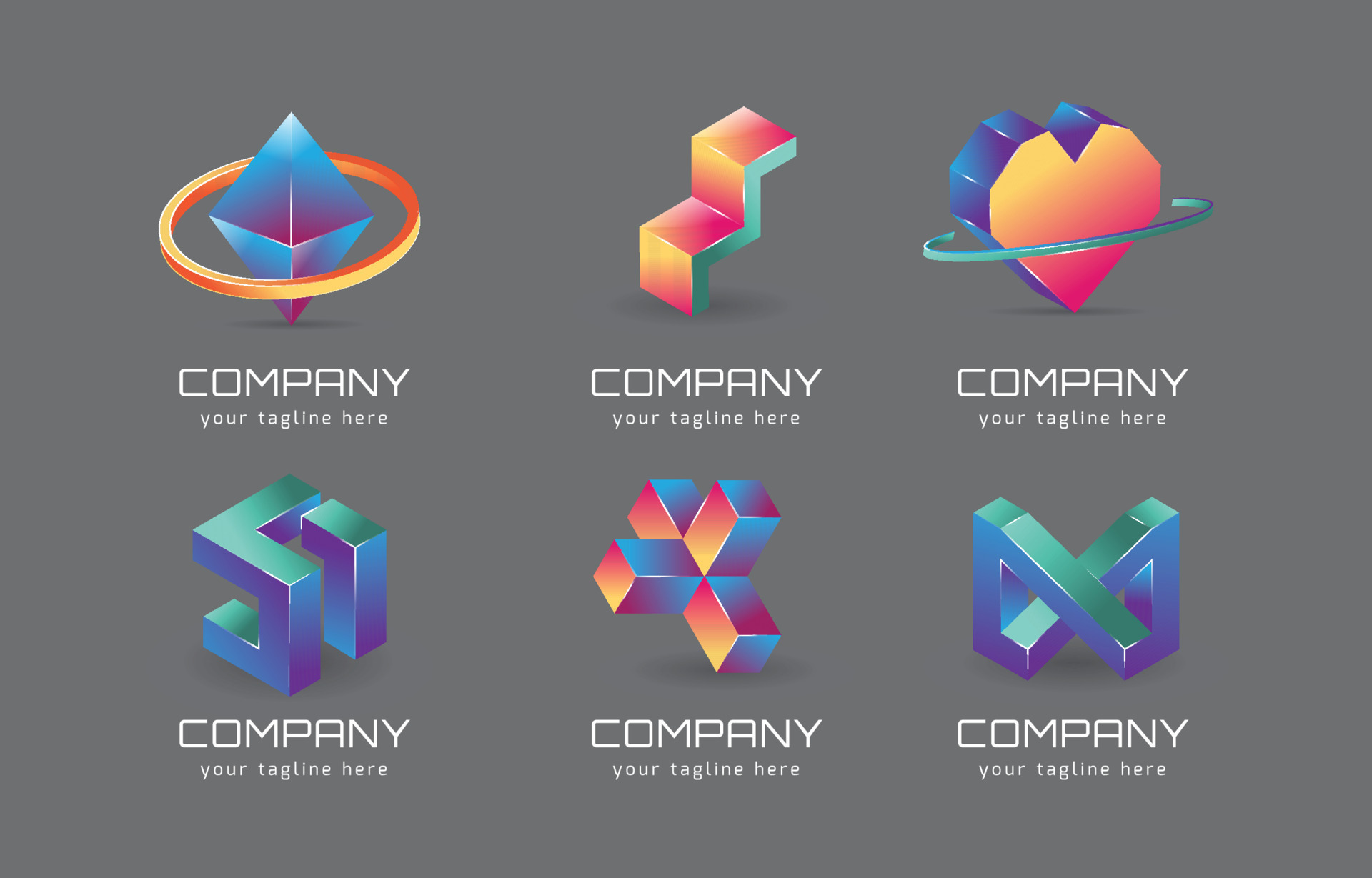 Futuristic 3D Abstract Logo Template 17735215 Vector Art at Vecteezy