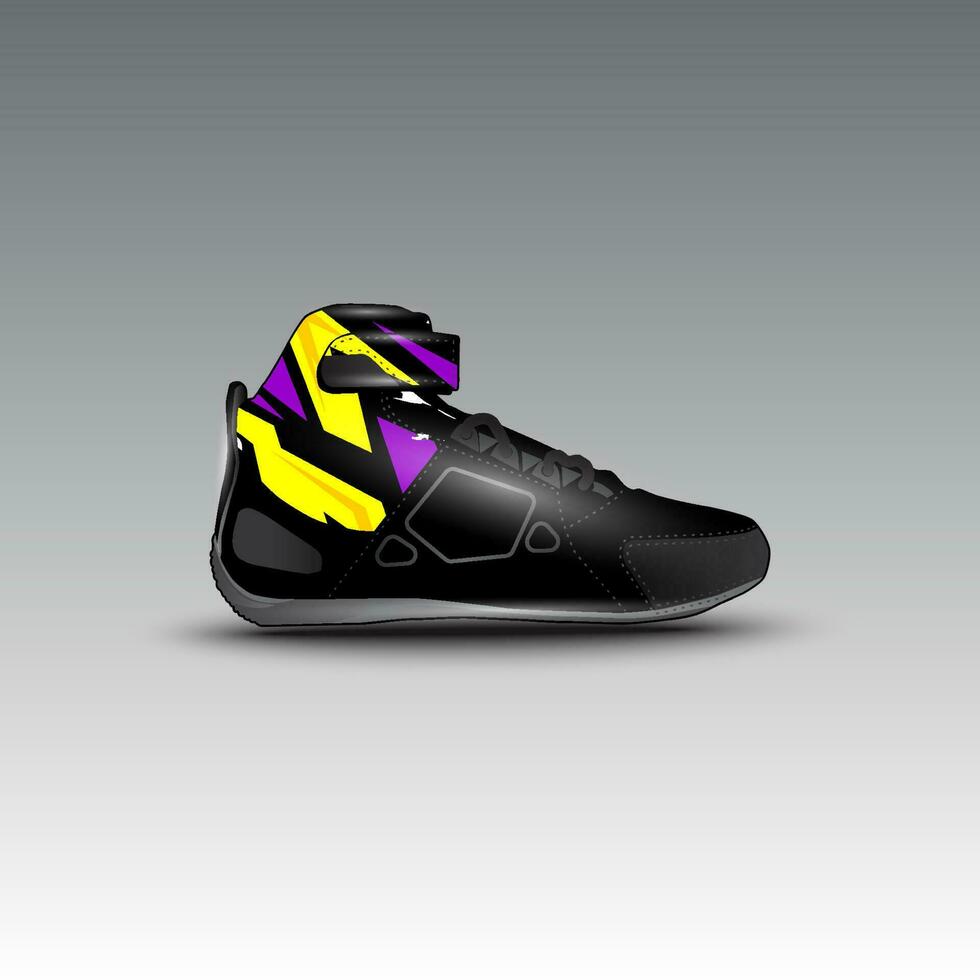 diseño de zapatos de carreras de arrastre con motivos de vectores de carreras gravis