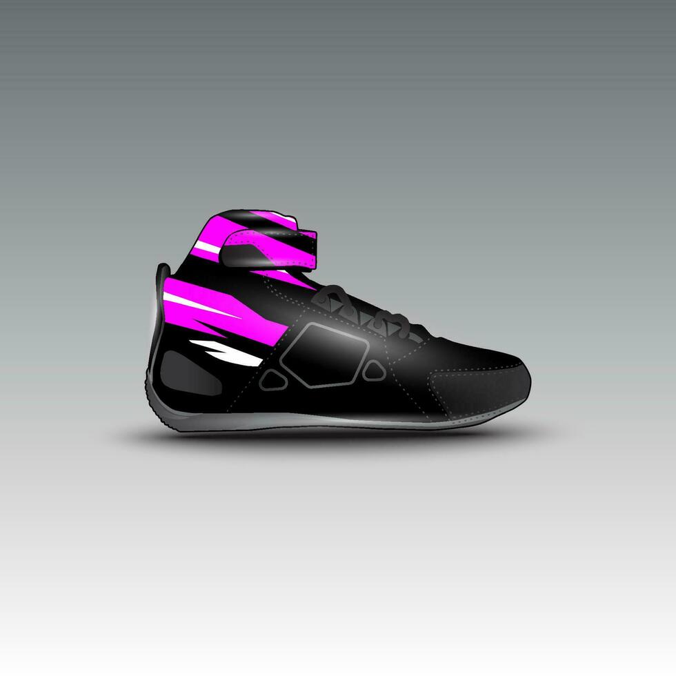 design of drag race shoes with gravis racing vector motif