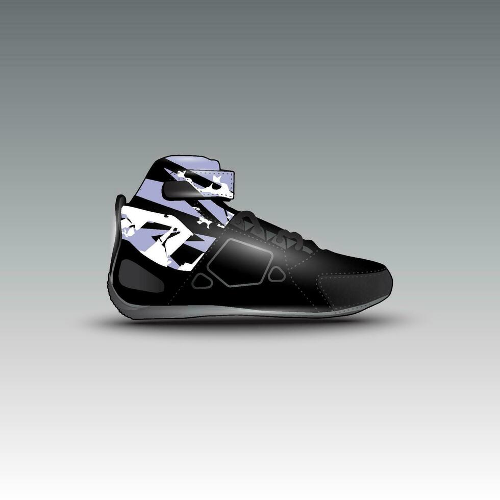 design of drag race shoes with gravis racing vector motif