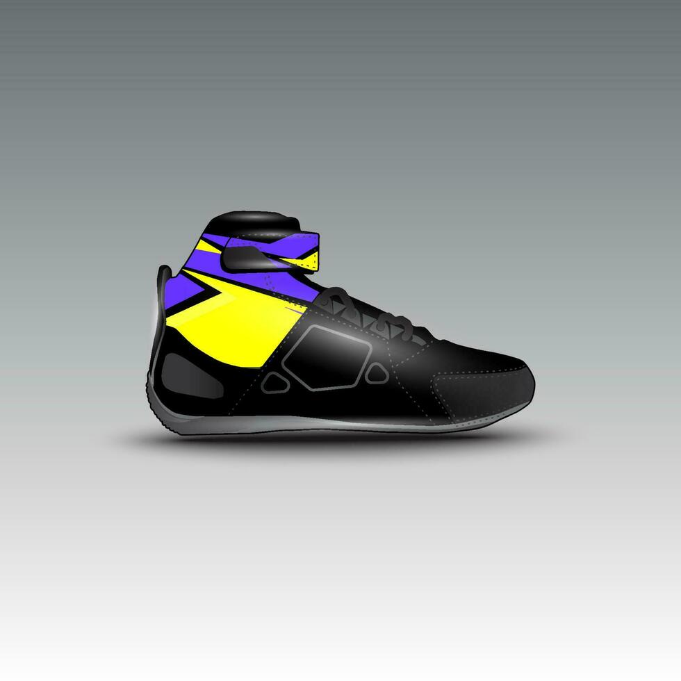 design of drag race shoes with gravis racing vector motif