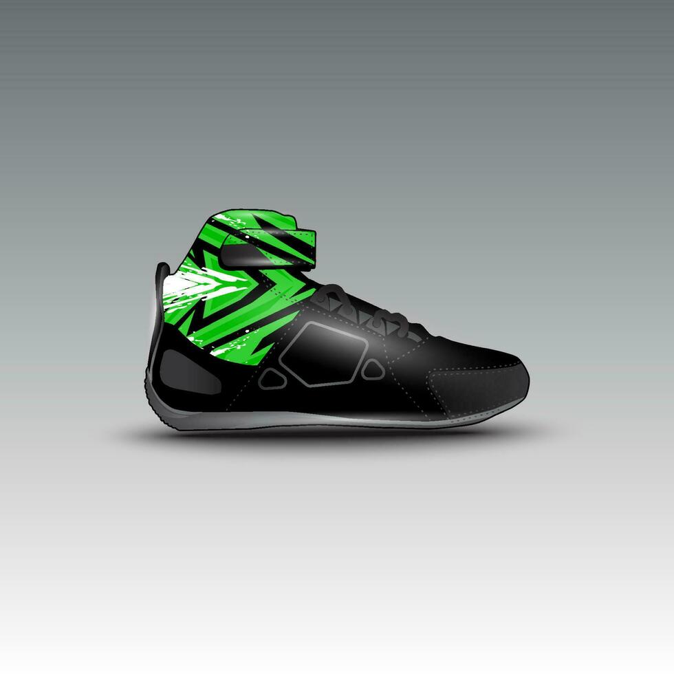 diseño de zapatos de carreras de arrastre con motivos de vectores de carreras gravis