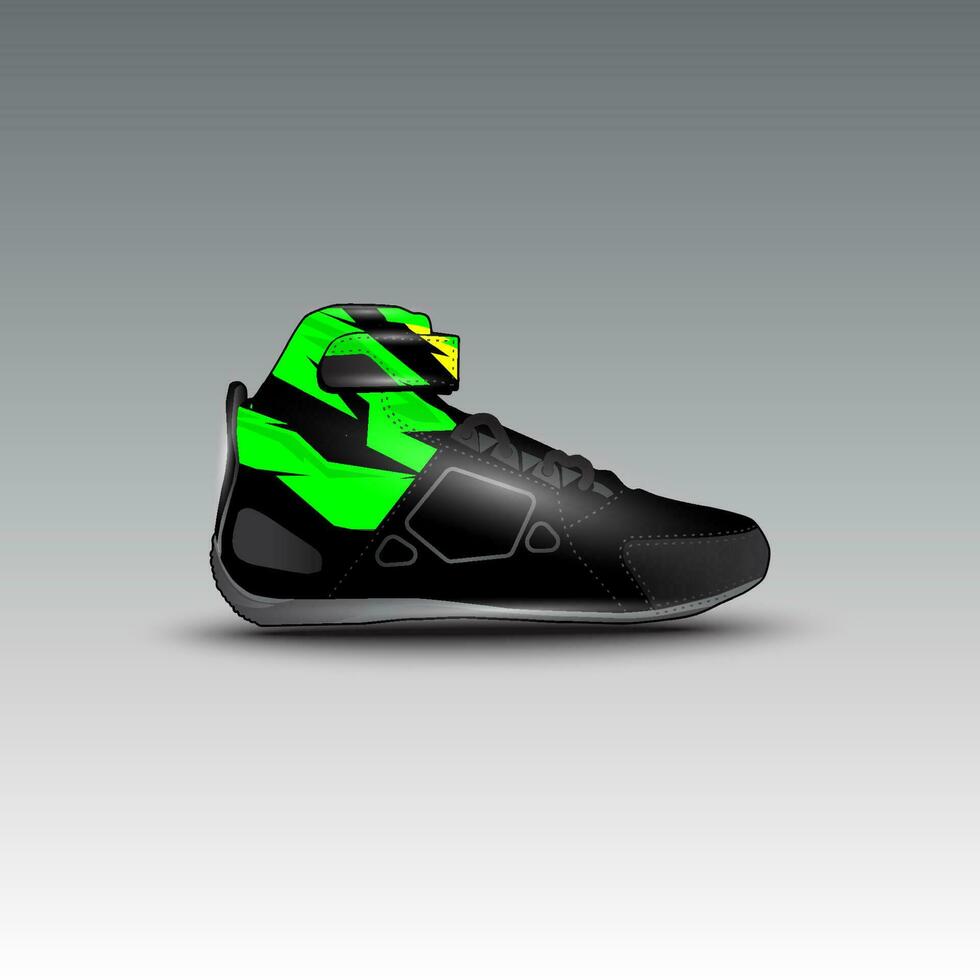 design of drag race shoes with gravis racing vector motif