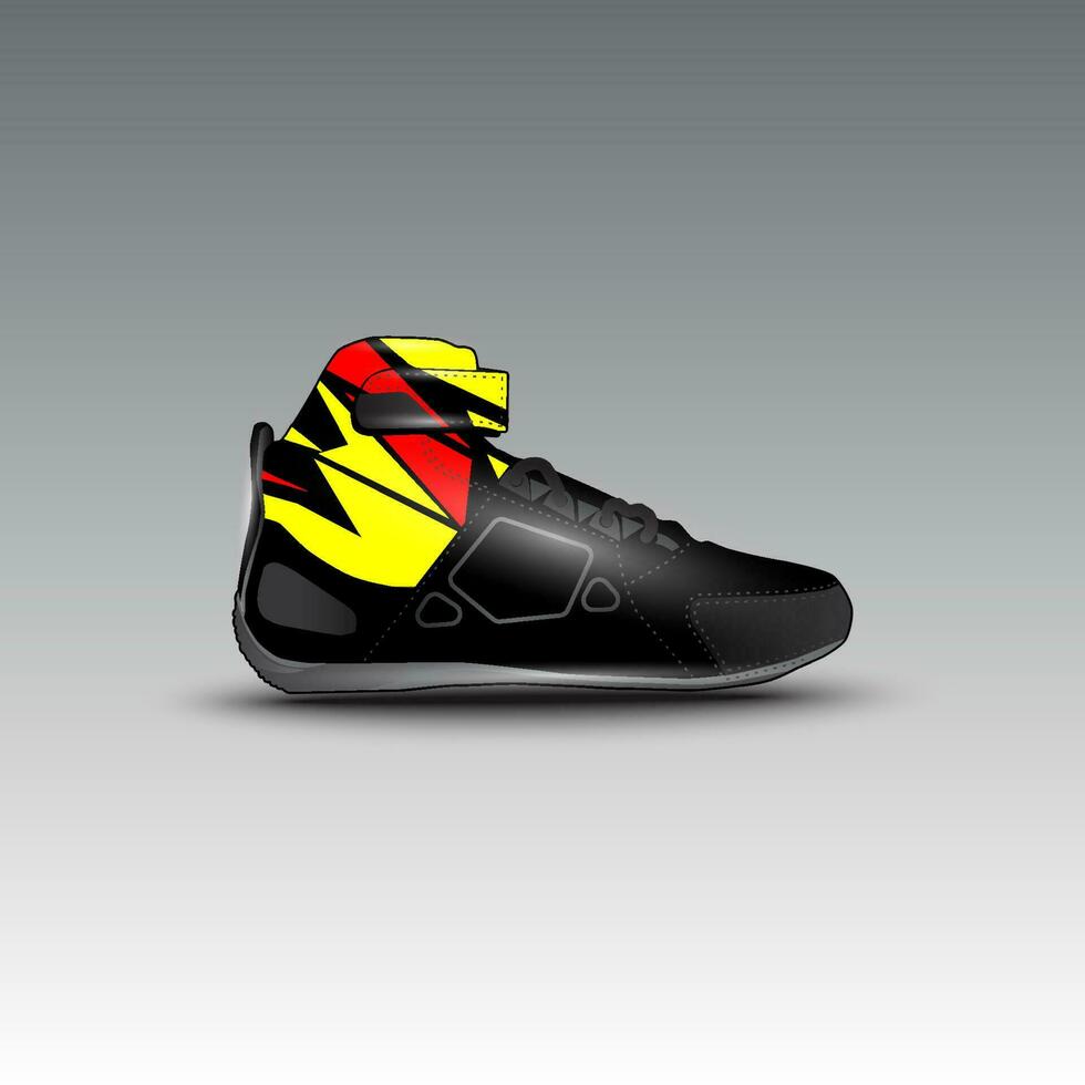 design of drag race shoes with gravis racing vector motif