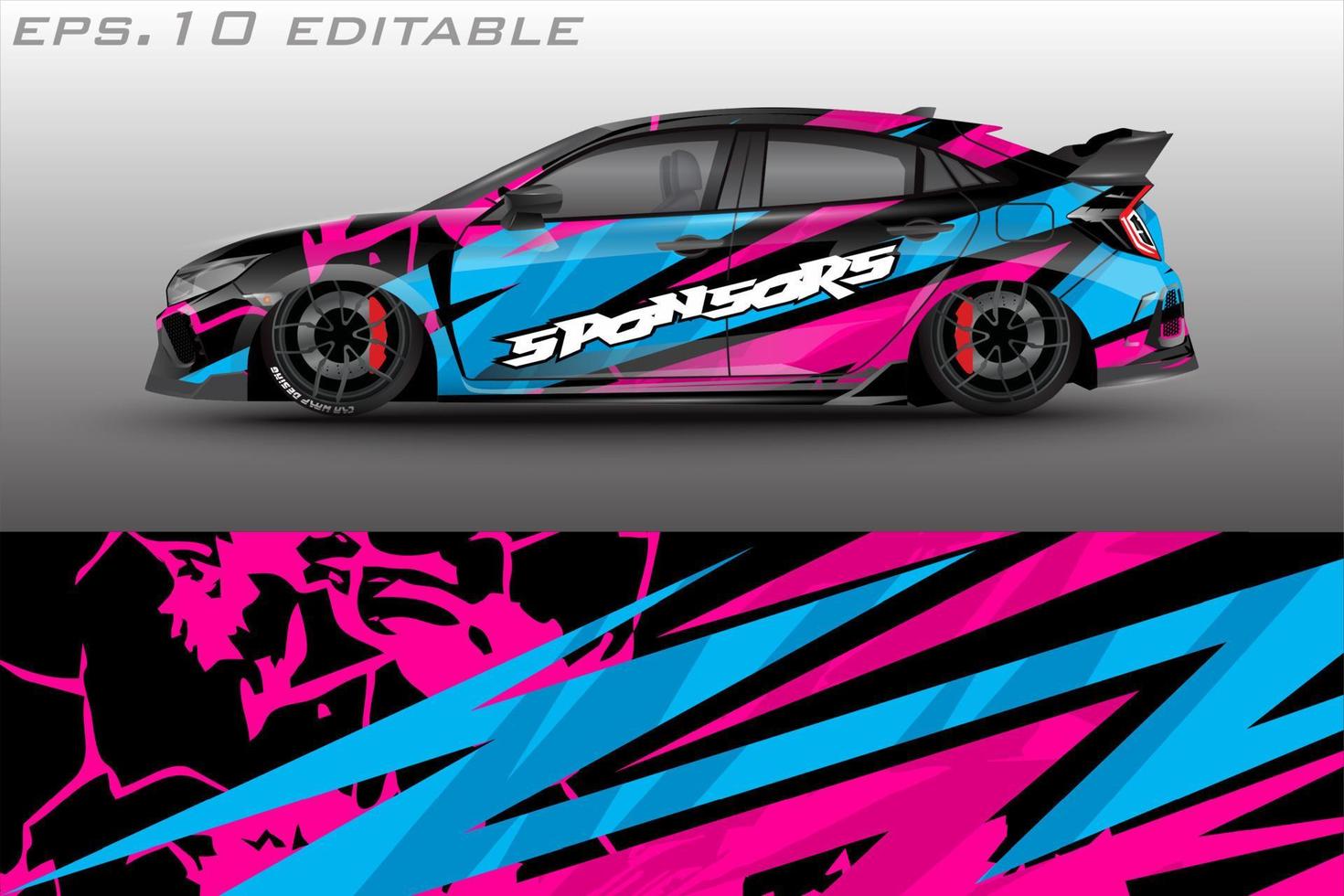 car wrap abstract racing graphic background for vinyl wrap and stickers vector