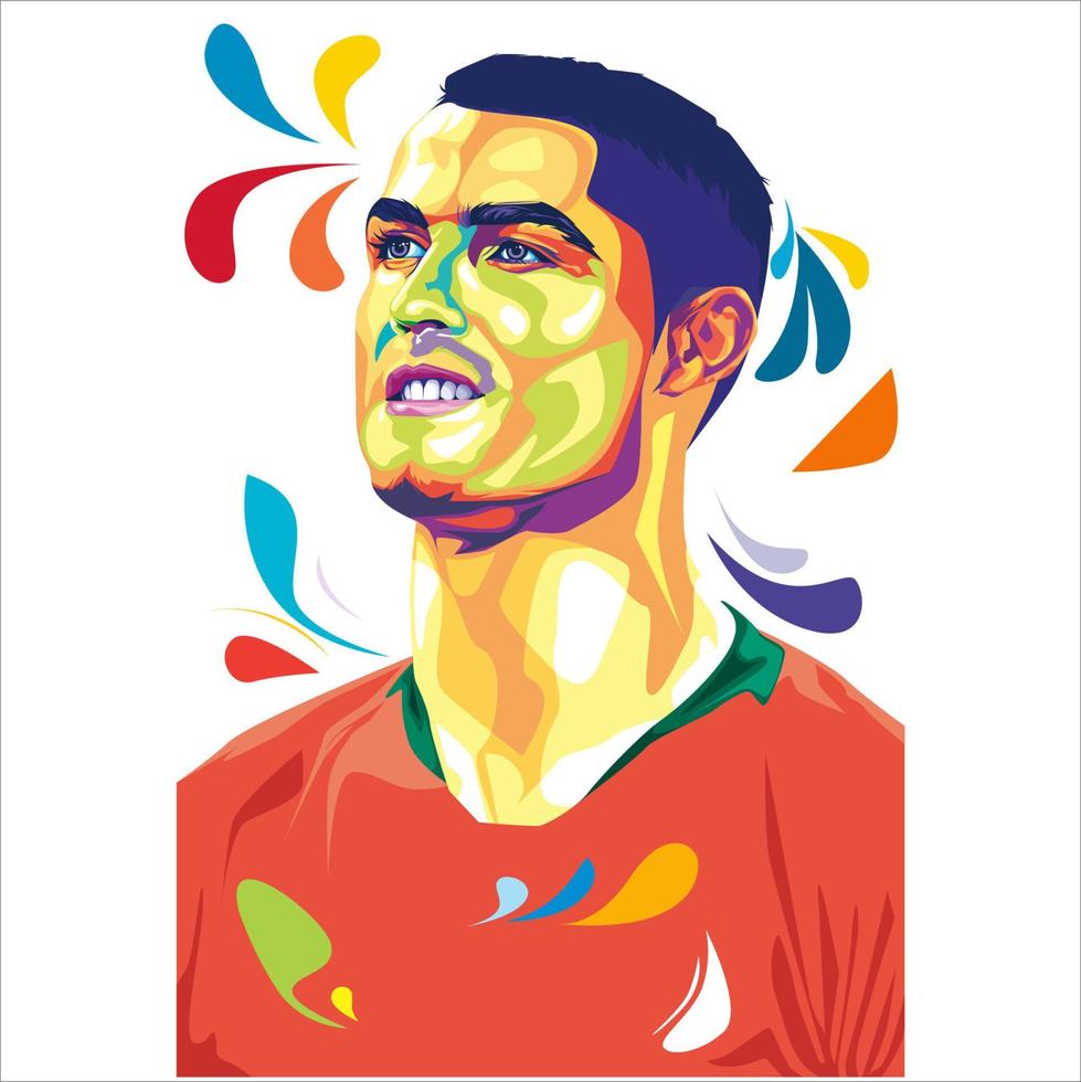 cronaldo en estilo pop art vector