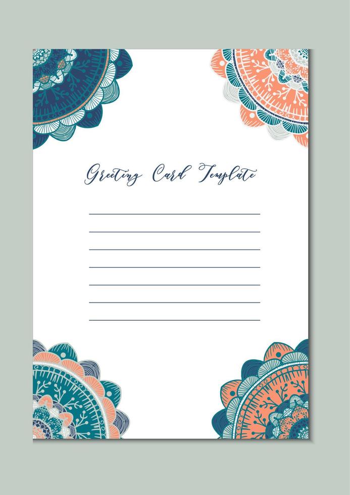 Mandala vintage template card vector