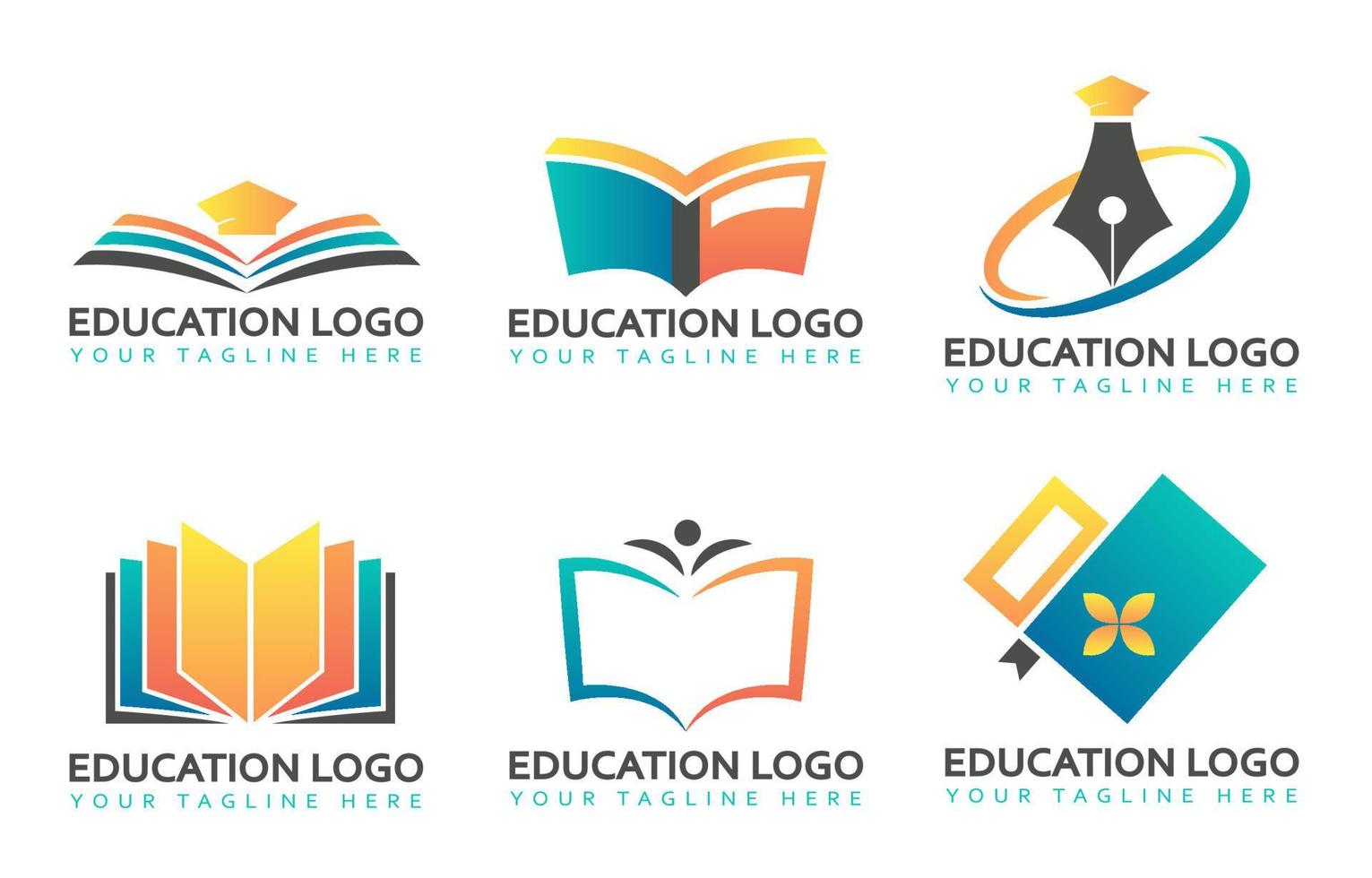 conjunto de logotipo de educación vector