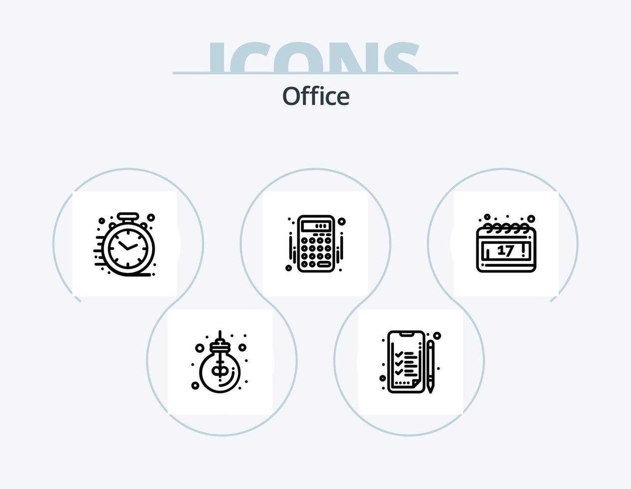 Office Line Icon Pack 5 Icon Design. front. counter. business. clerk. business vector
