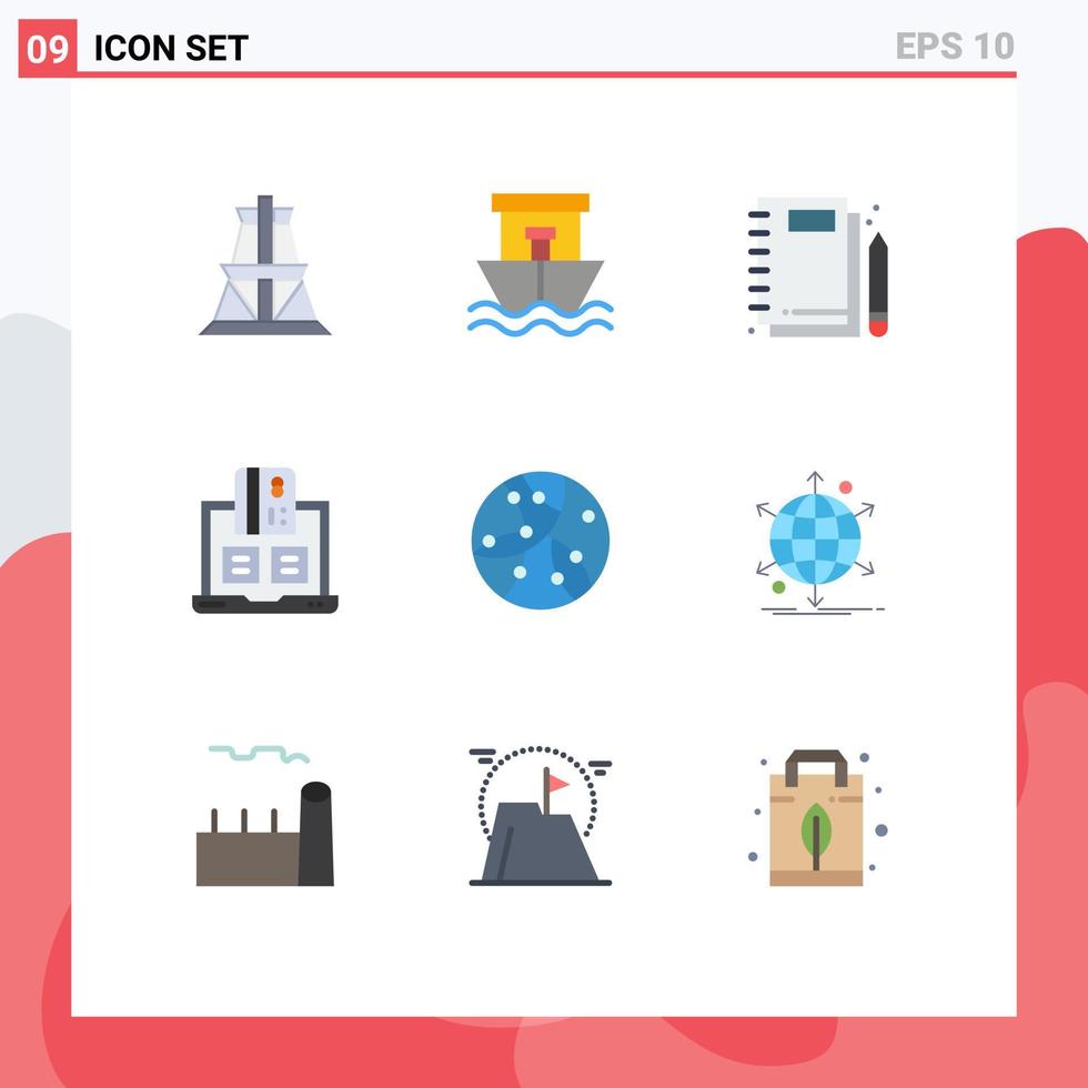 Universal Icon Symbols Group of 9 Modern Flat Colors of payment financial jotter cash writing Editable Vector Design Elements