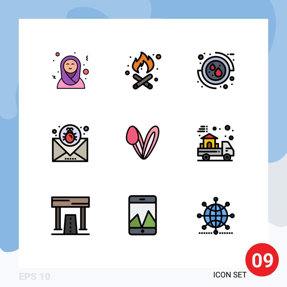 9 Creative Icons Modern Signs and Symbols of face animal medical message email Editable Vector Design Elements