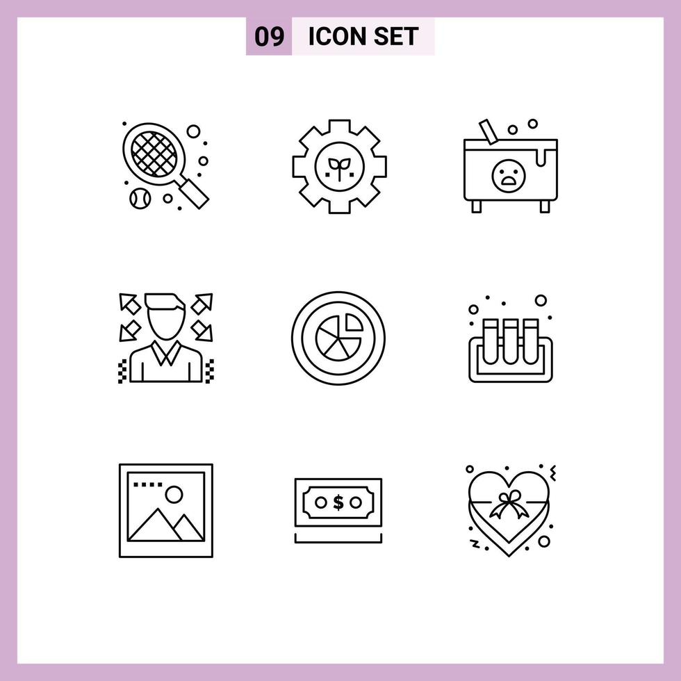 9 Creative Icons Modern Signs and Symbols of diagram analytics death profile businessman Editable Vector Design Elements