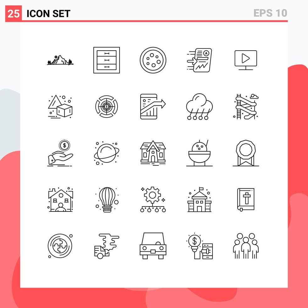 25 Creative Icons Modern Signs and Symbols of progress send interior file lab Editable Vector Design Elements