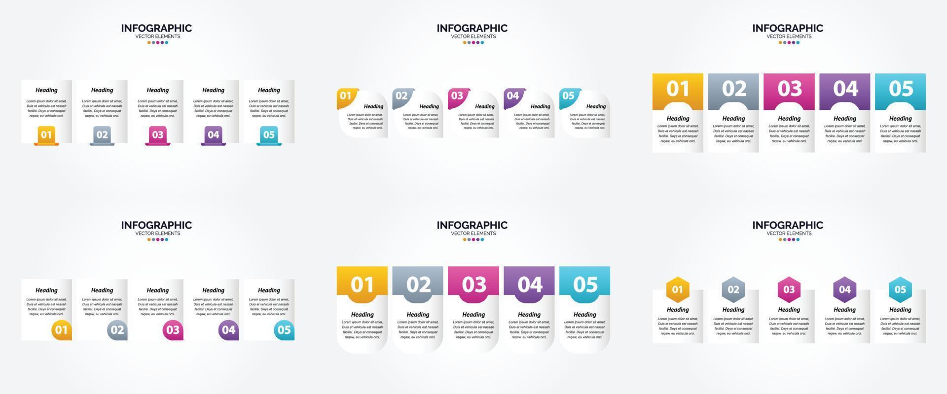 ilustración vectorial infografía conjunto de diseño plano para folleto publicitario y revista vector