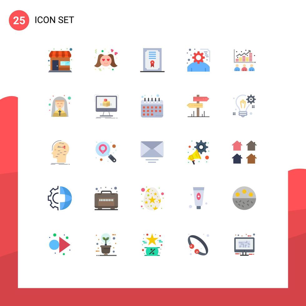 25 iconos creativos signos y símbolos modernos de index broker certificado servicio planificación planificación elementos de diseño vectorial editables vector