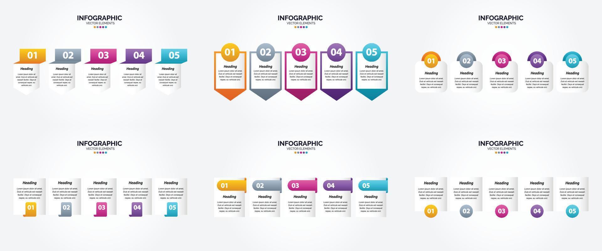 ilustración vectorial infografía conjunto de diseño plano para folleto publicitario y revista vector