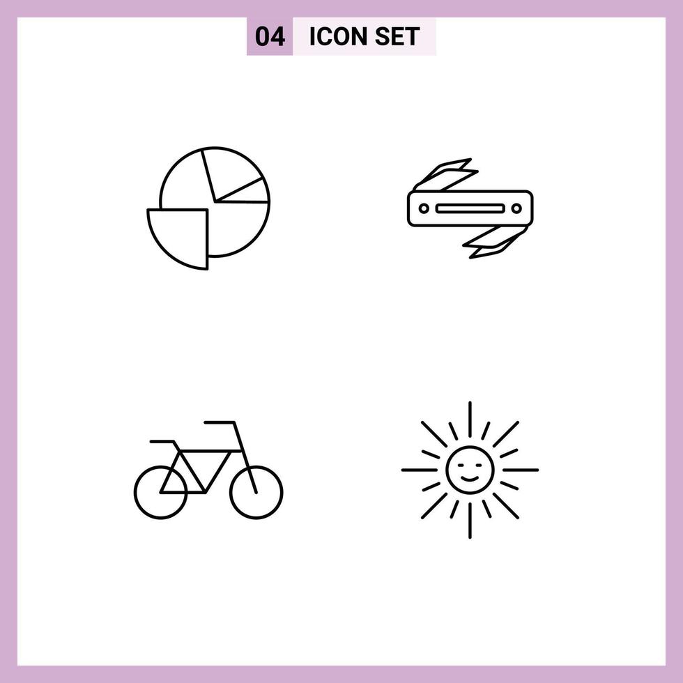 Pack of 4 creative Filledline Flat Colors of analytics vehicles graph sharp light Editable Vector Design Elements