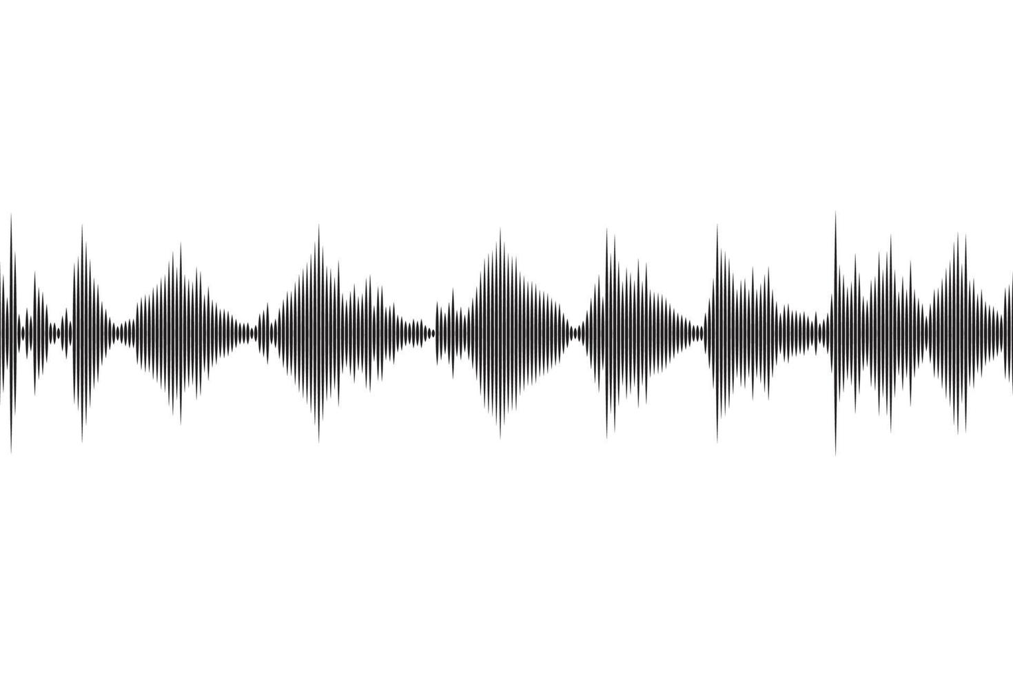 Black sound wave isolated on white background vector