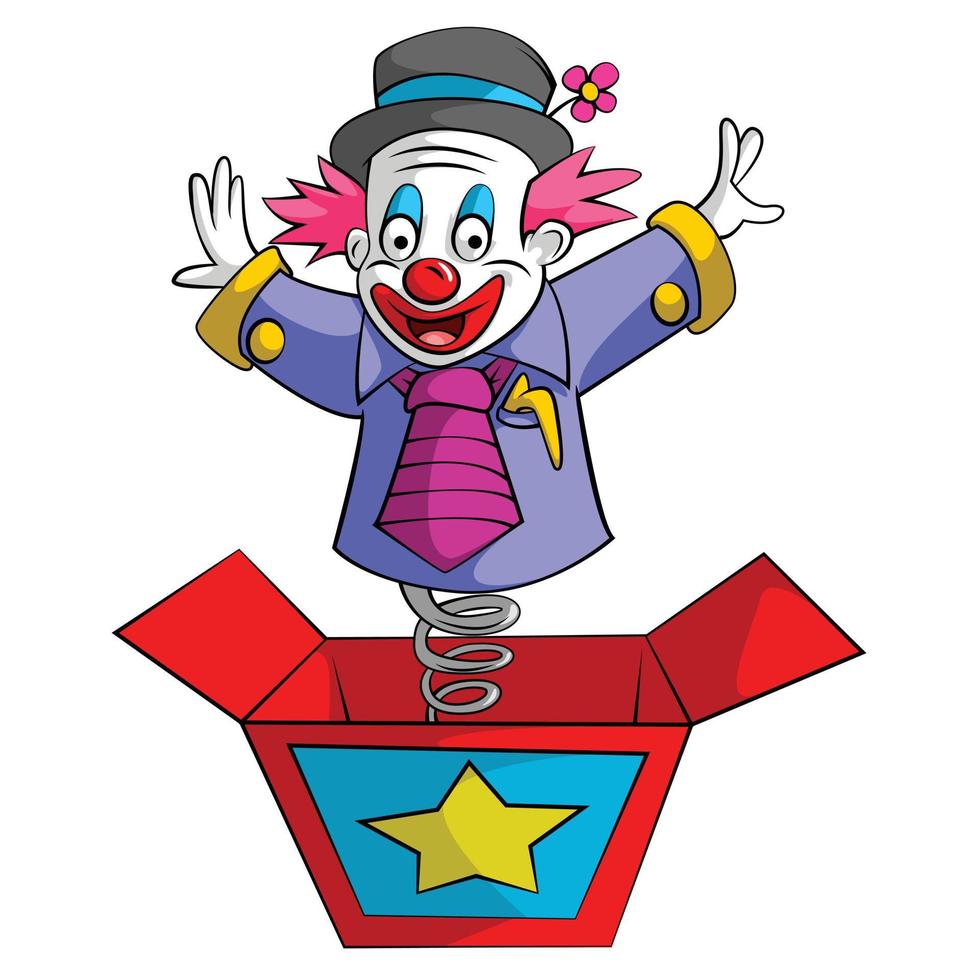 Clown Box Vector Illustration
