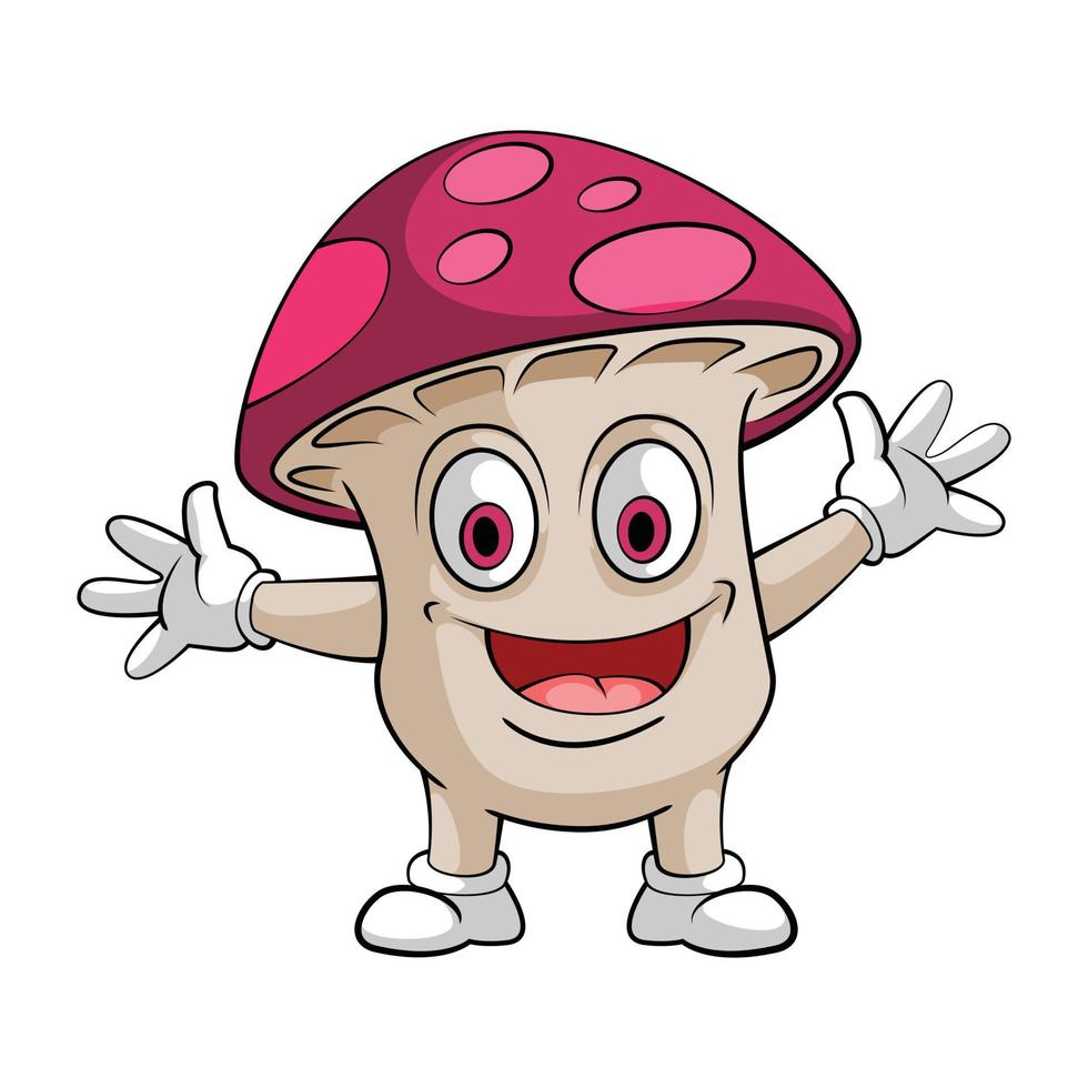 Mushroom Smile Character vector