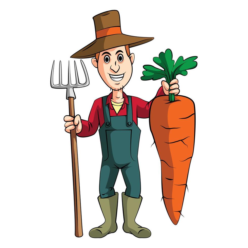 Carrot Gardener Illustration vector