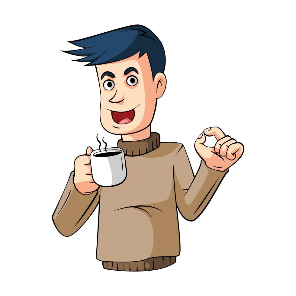 Drinking Coffee Illustration vector