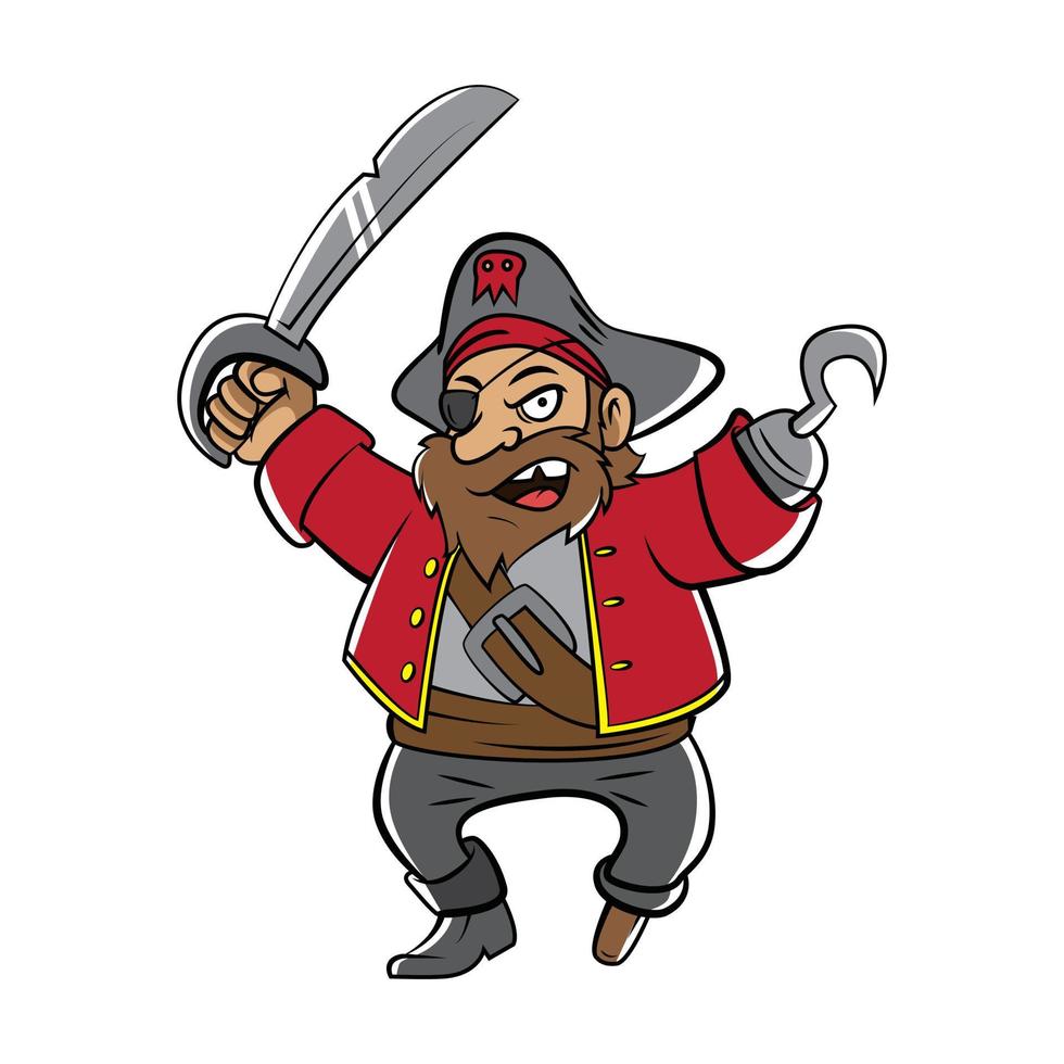 ilustración de mascota pirata vector