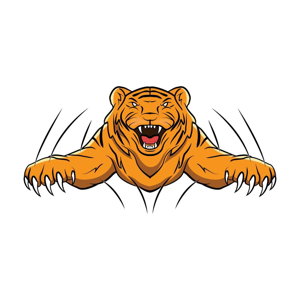 ilustración de tigre de dibujos animados vector