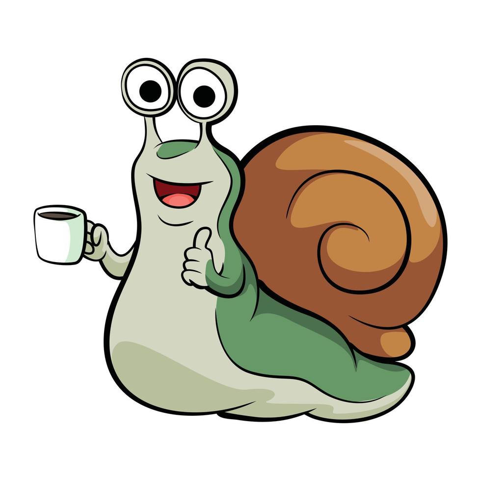 ilustración de vector de mascota de caracol