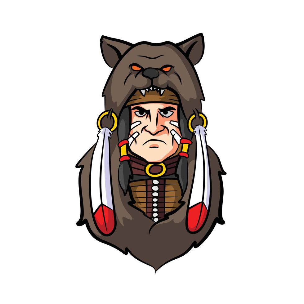 Indian Apache Mascot Illustration vector